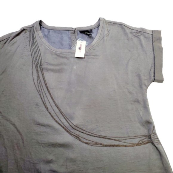 Lane Bryant Gray Beaded Chain Loose Fit Top .New!!! Size 14/16 - Picture 4 of 4